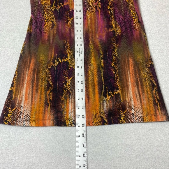 Self Esteem Tunic Top Women’s M Multicolor Snakeskin Braided Neck Casual Stretch - Picture 13 of 15